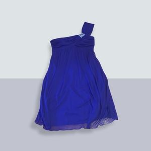 Gorgeous one shoulder purple chiffon cocktail dress size medium